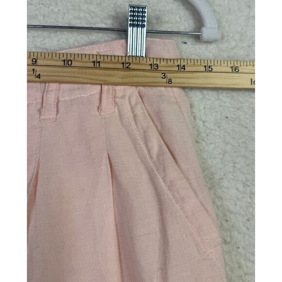 FREE PEOPLE Calla Linen High Waist Bermuda Shorts Sz 2 Pink NEW Coastal Grandma - Picture 3 of 10